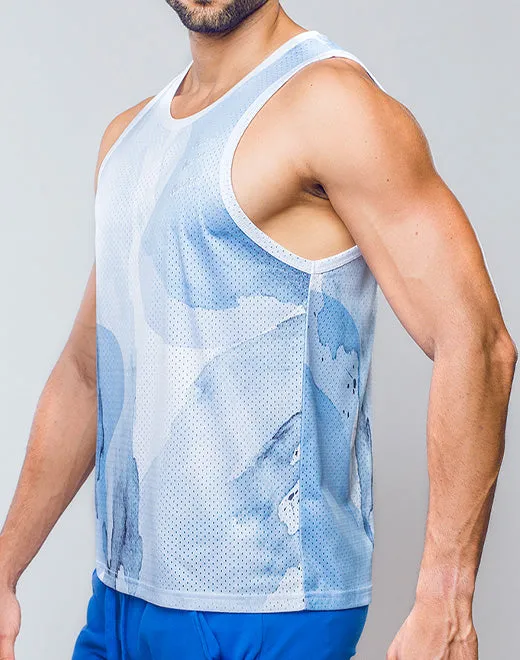 Mesh Tank Top - Toner Blue