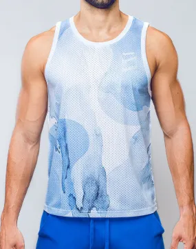 Mesh Tank Top - Toner Blue