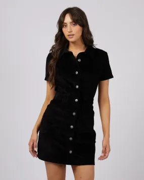 Nadia Cord Mini Dress Black