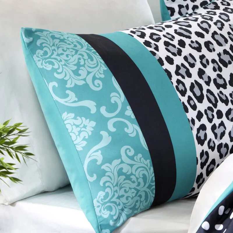 Pitsland Modern & Contemporary Microfiber Teal Comforter Set