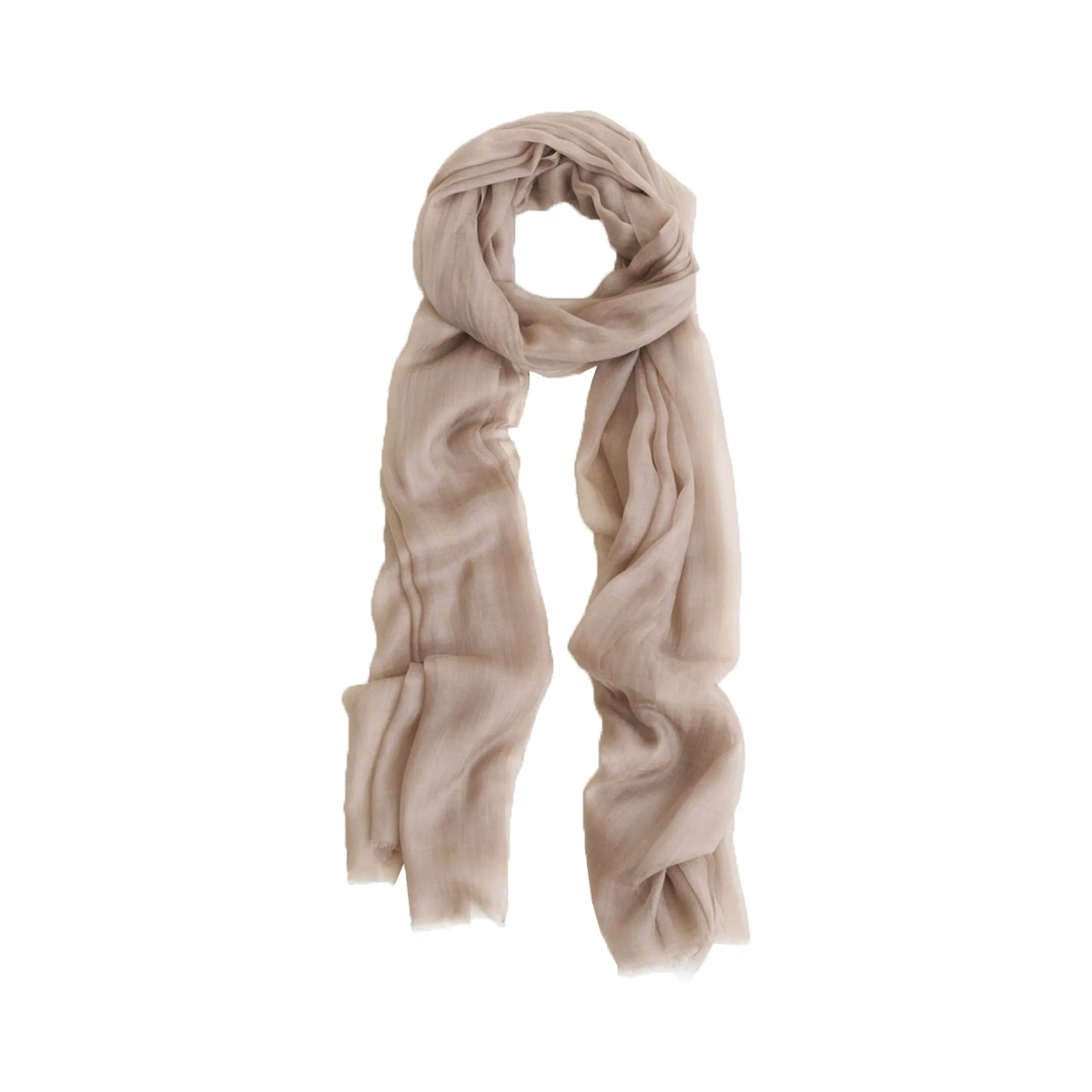 "Featherlight" Oversized Cashmere Scarf - Light Tan