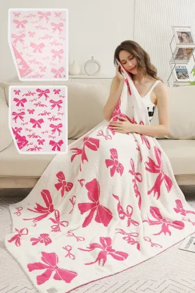 Ribbon Pattern Print Cozy Soft Throw Blanket