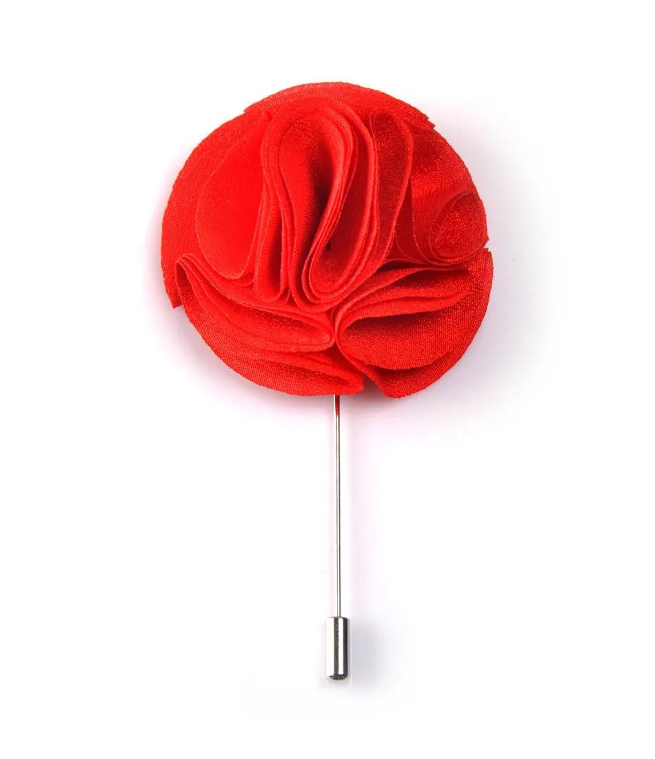 Rosso Corsa Edgar Flower Lapel Pin - Big