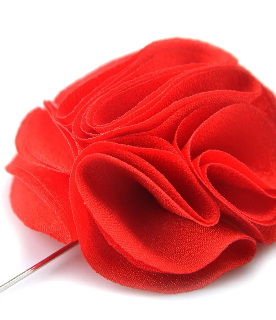 Rosso Corsa Edgar Flower Lapel Pin - Big