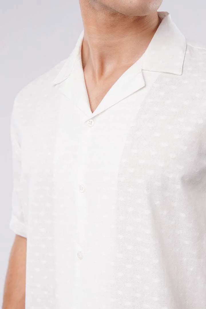 Self Texture Cuban Shirt - White