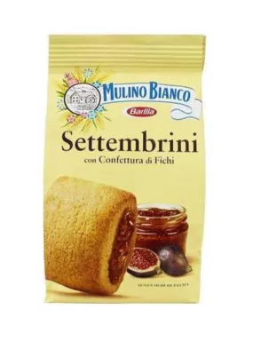 Settembrini Fig Cookies, by Mulino Bianco 250 grams (Case of 12/Packs)