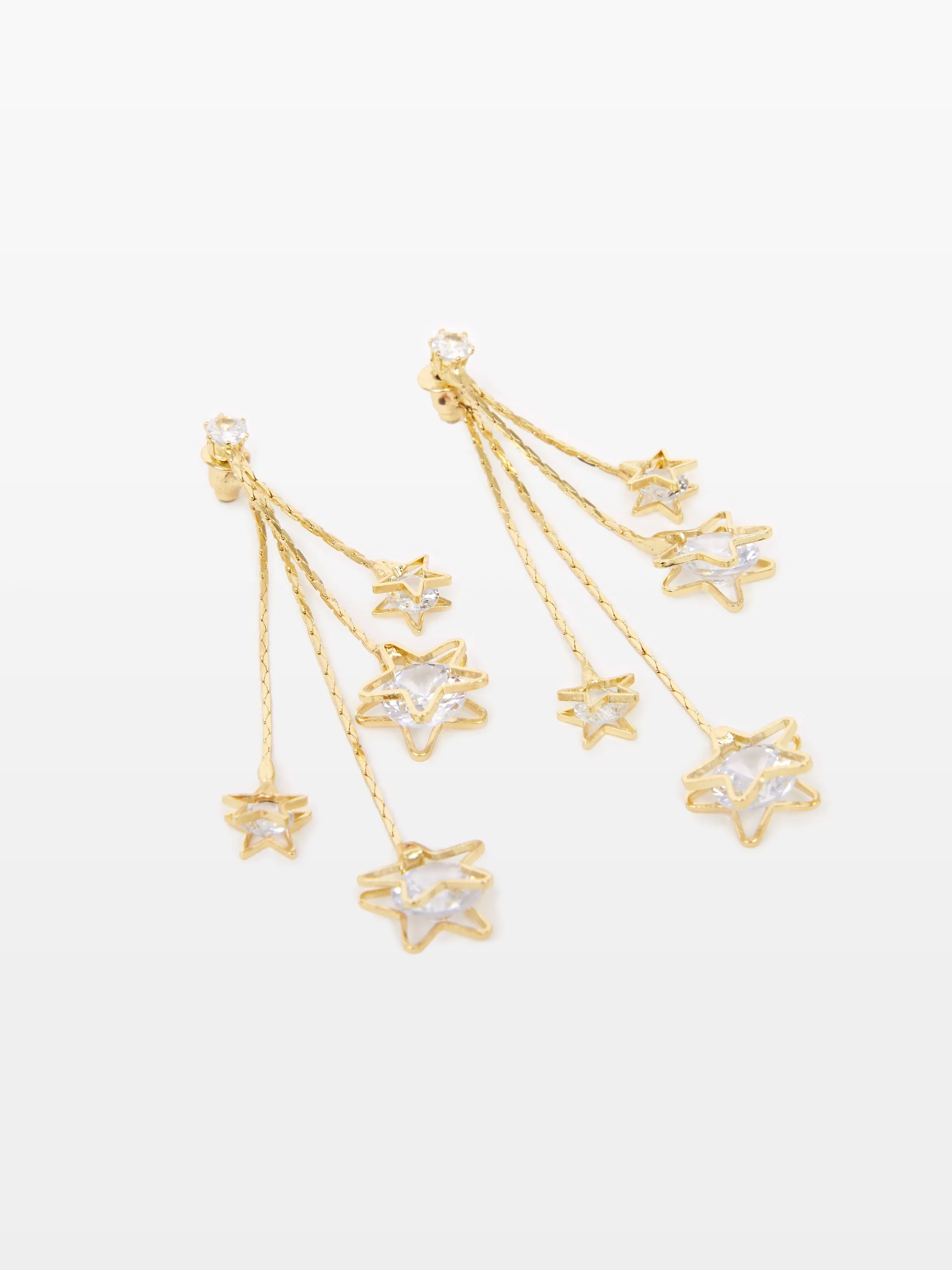 Star Diamante Cascade Earrings