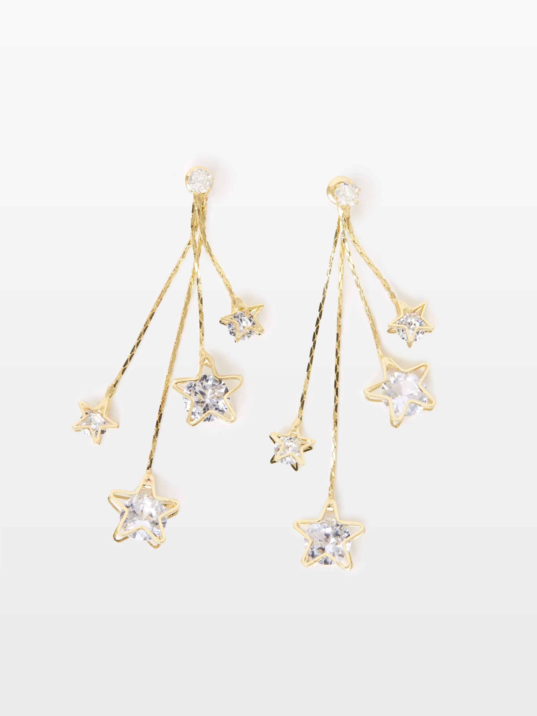 Star Diamante Cascade Earrings