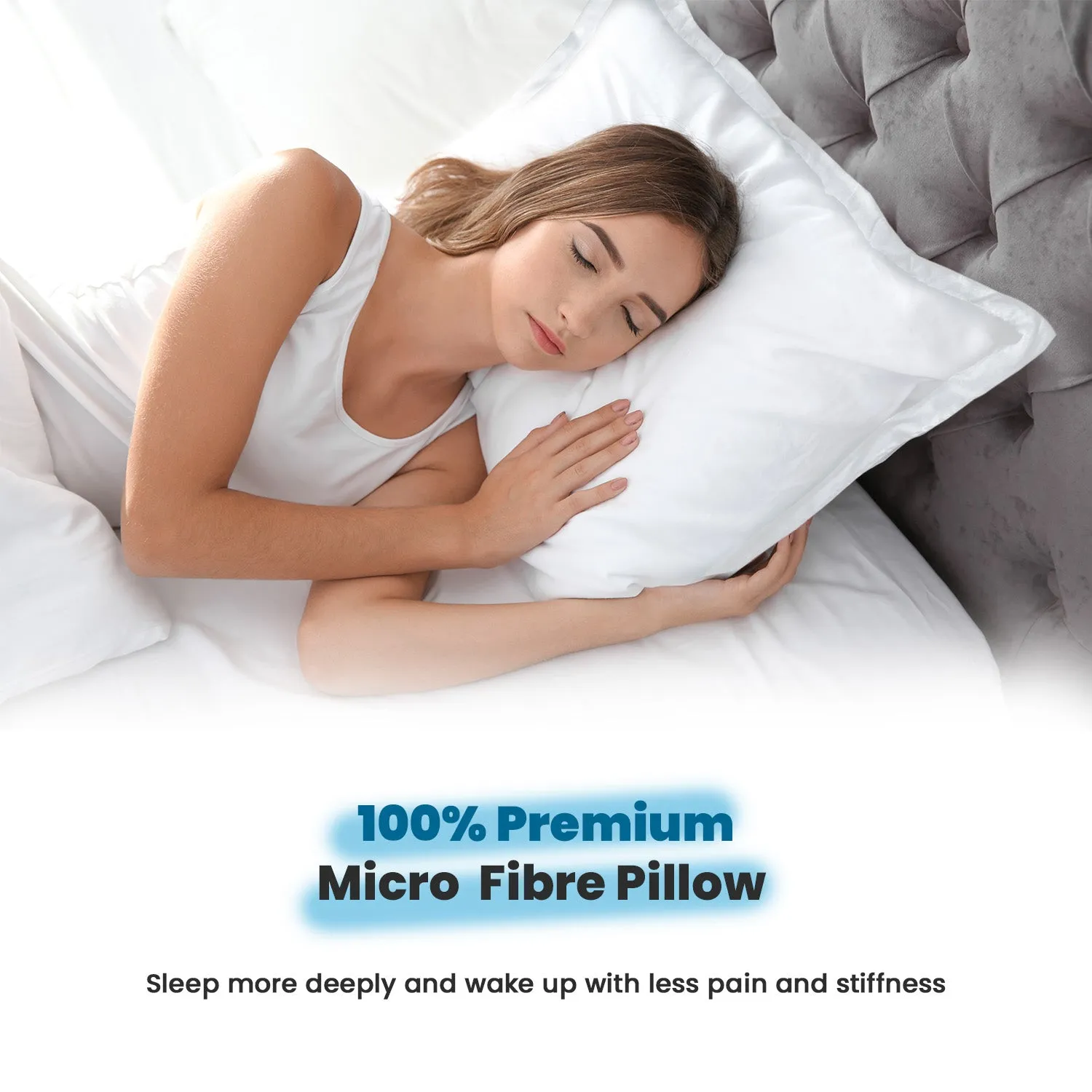 Super-Soft & Fluffy Microfiber Sleeping Pillow (Hotel Pillow)