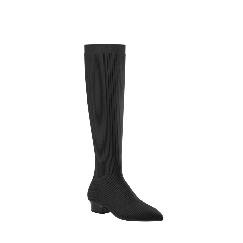 The Knee High Boot Coal Knit   Block Heel Kit 4 Coal