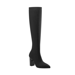 The Knee High Boot Coal Knit   Block Heel Kit 4 Coal