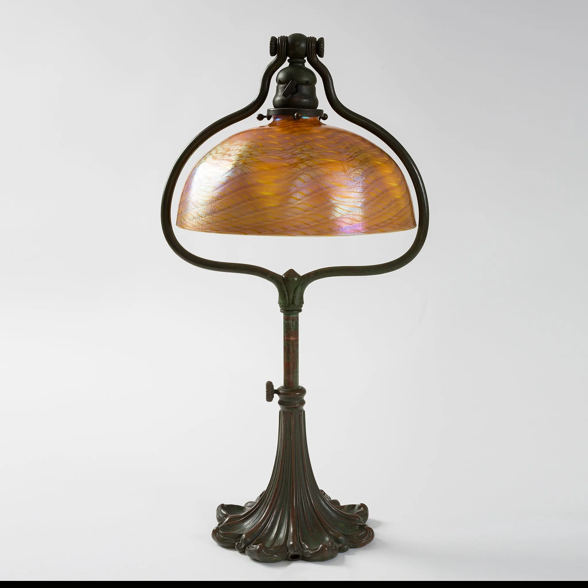 Tiffany Studios New York "Damascene Harp" Desk Lamp