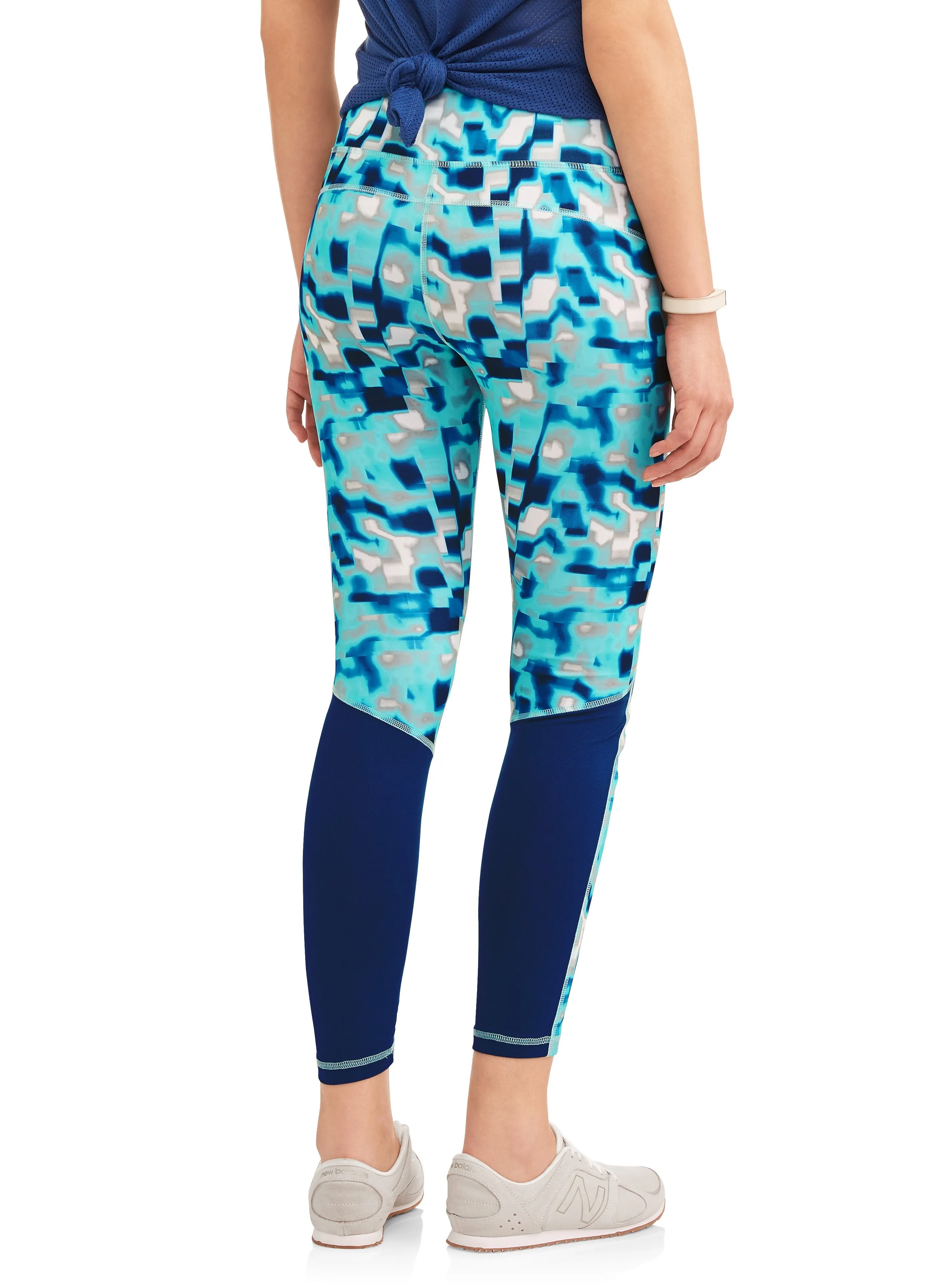 Women's Active Allover Print Mesh Detail Performance Leggings