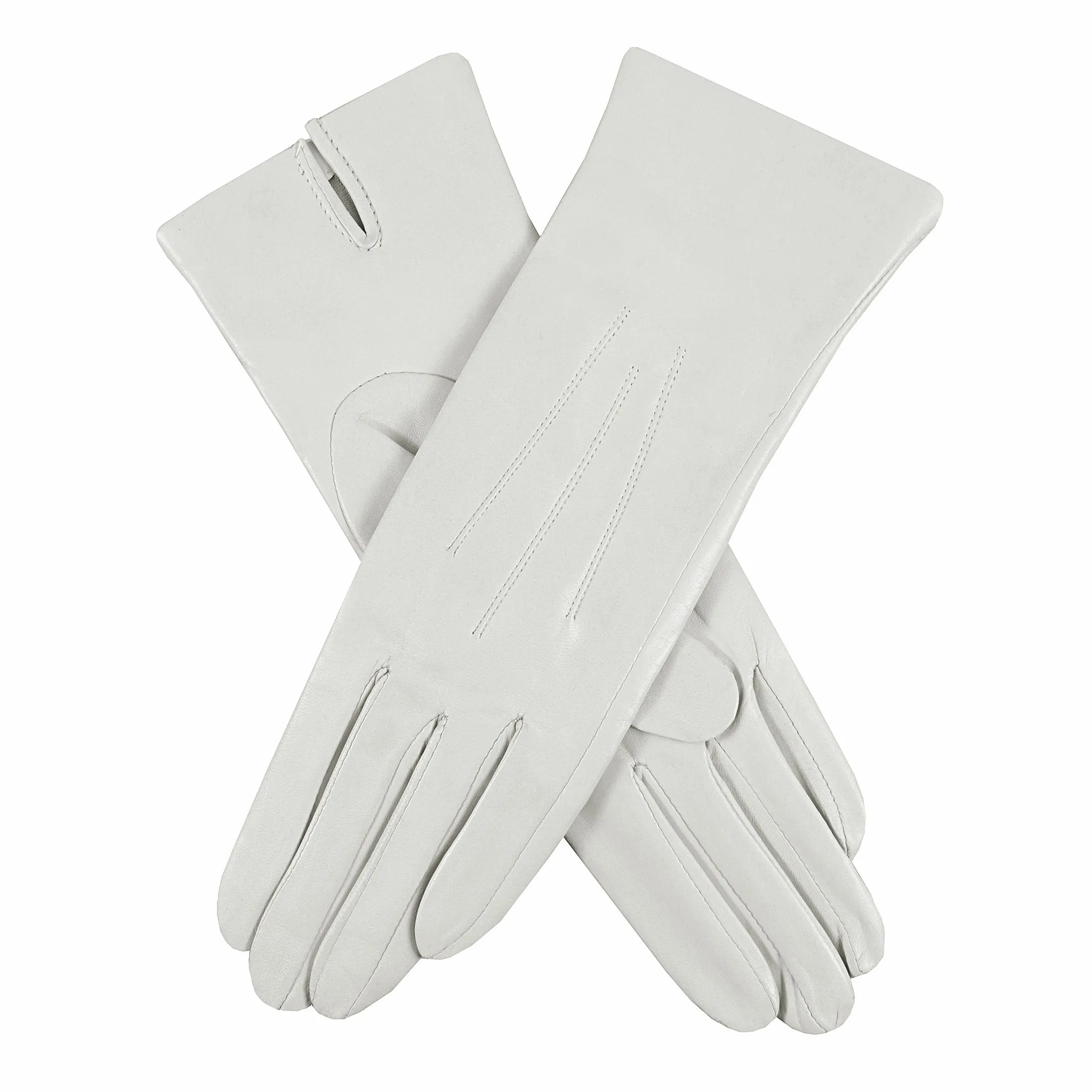 Women's Three-Point Silk-Lined Leather Gloves